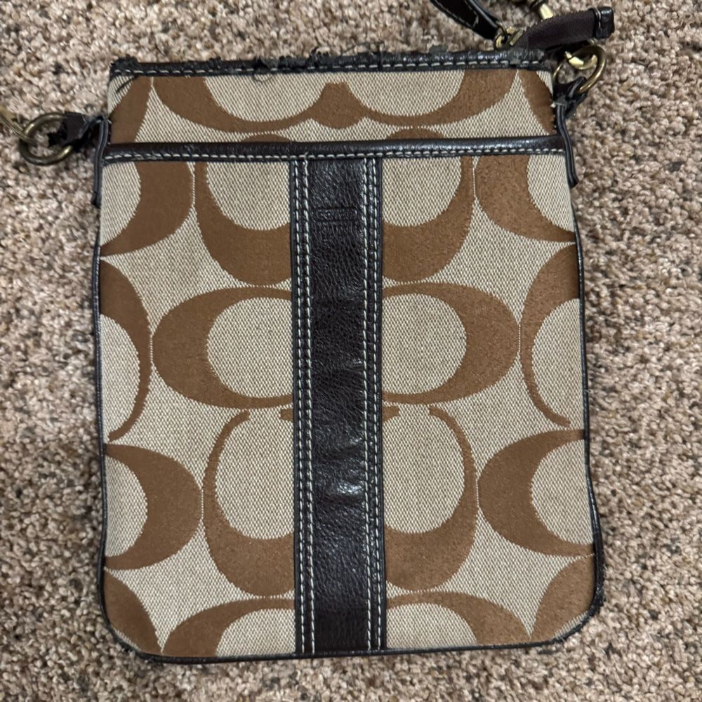 Coach Signature Crossbody Bag – Brown/Khaki